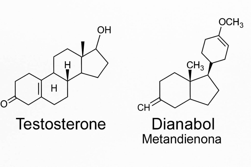 Diferença entre a molécula de Dianabol e de testosterona