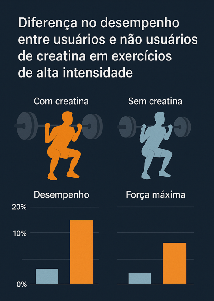 Compartativo de força com e sem creatina